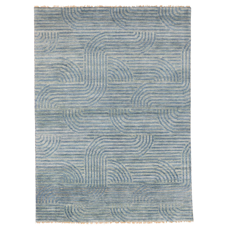 Tapis bleu Peshawar Ziegler 5 pi 1 po x 6 pi 11 po