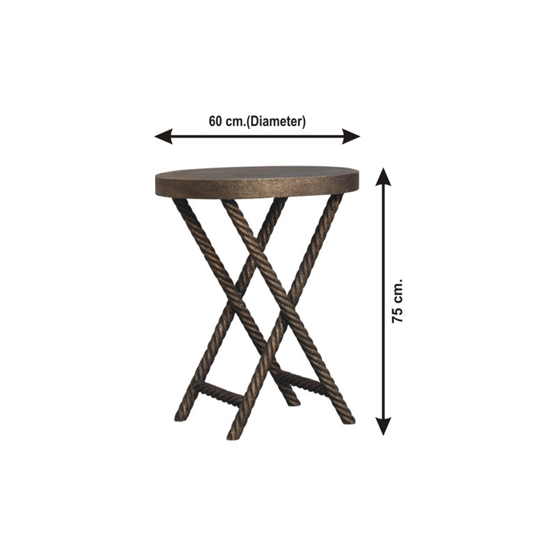 Jovita Solid Wood Cross Legs End Table