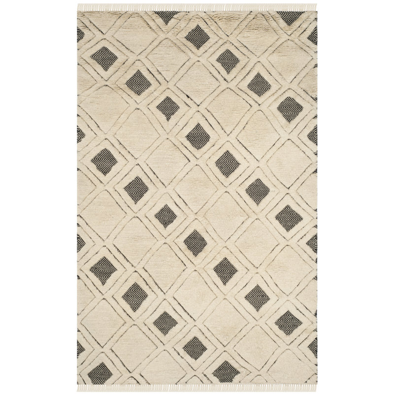 Jarosz Geometric Wool Hand Woven Area Rug, Rectangle 152 x 244 cm