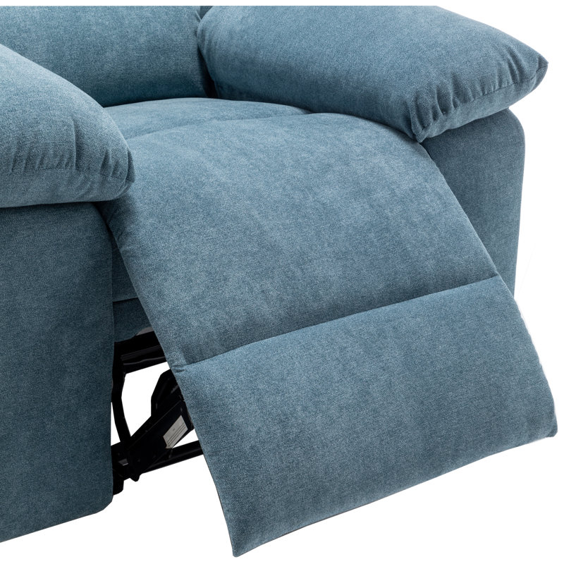 Fauteuil inclinable Jaelan, Mélange de coton bleu