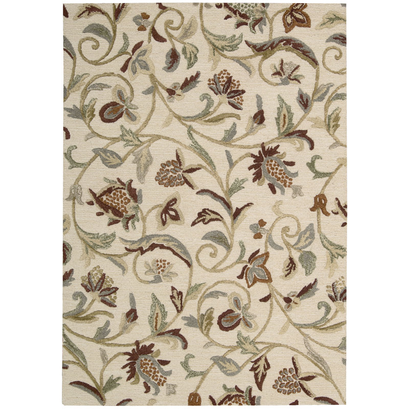 Lymon Wool Floral Indoor Rug, Rectangle 2'6" x 4'