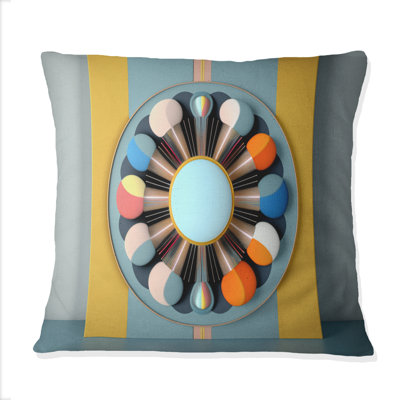 Circle Dimensions In Pastel Tones IV - Abstract Geometric Printed Throw Pillow