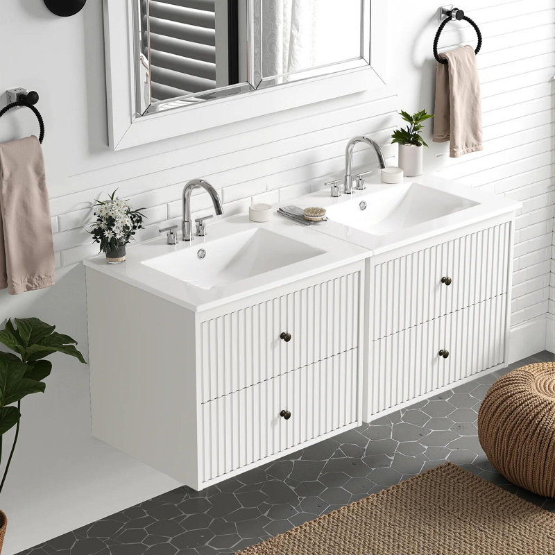 Meuble-lavabo suspendu avec tiroirs