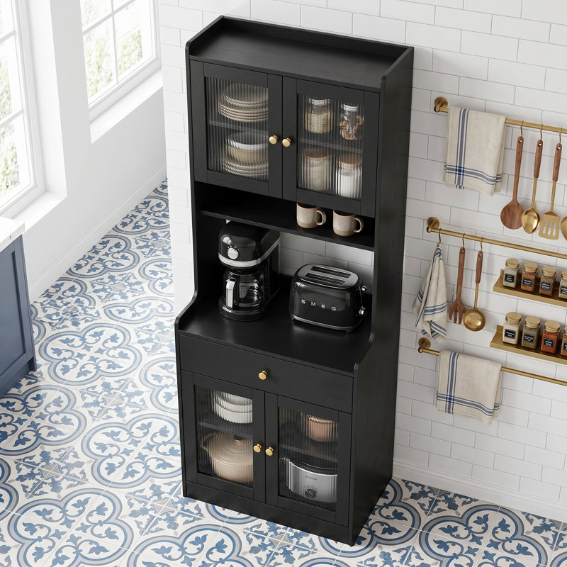 Buffet autoportant Black Farmhouse Kitchen, Black