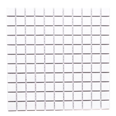 Cube 1" x 1" Matte Porcelain Grid Mosaic Floor and Wall Tile