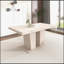 Table de salle à manger rectangulaire extensible pour 6 à 10 personnes, motif de travertin veiné, design simple et élégant, 160 à 200 cm-96621339-96621338