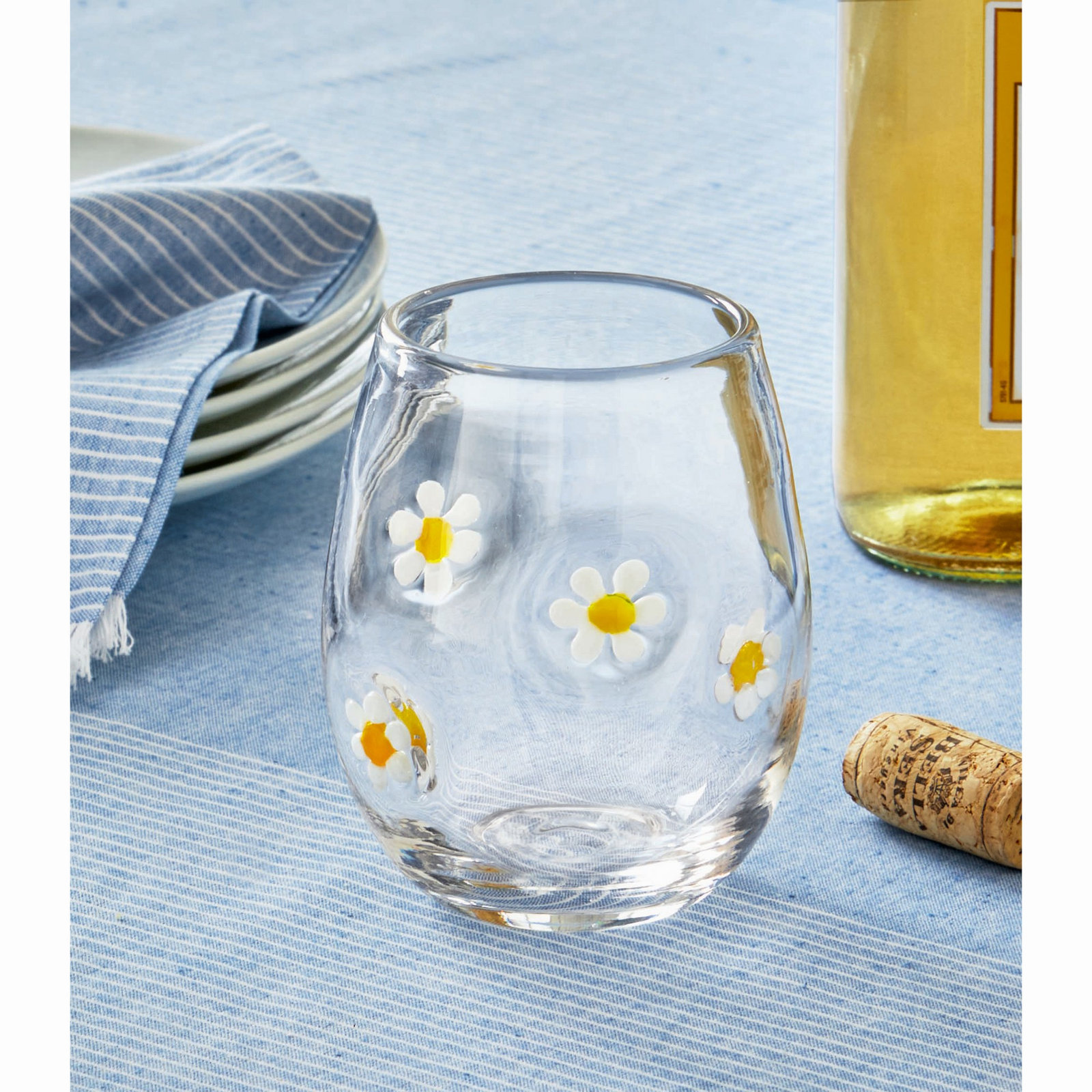 Flower Stemless Wine Glass