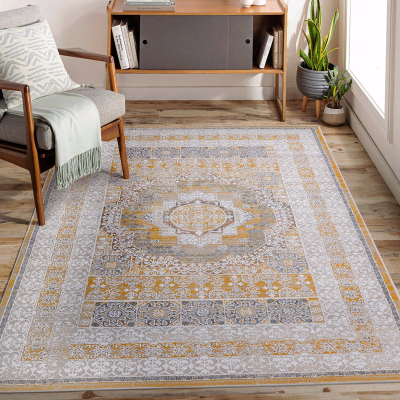 Tapis de salle à manger avec fonction anti-perte de poils, Rectangle 6 pi 7 po x 7 pi 9 po