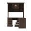 Bureau de coin en L de 210 cm de haut avec tablette, 8 tiroirs et placards, brun-133949184