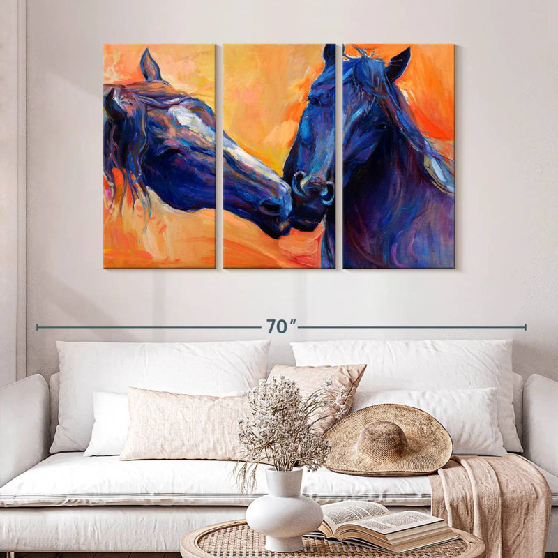 Blue Horses, 32" H x 50" W