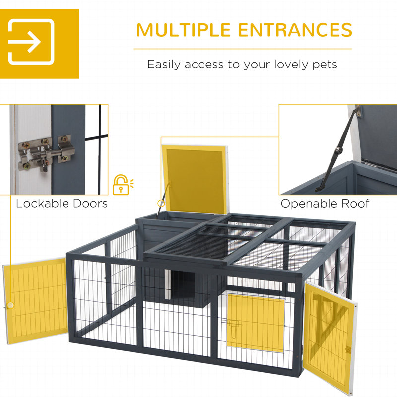 Lapin en gris, imperméable et spacieux pour les petits animaux de compagnie, cage grise soigneusement conçue, avec un intérieur réfléchi