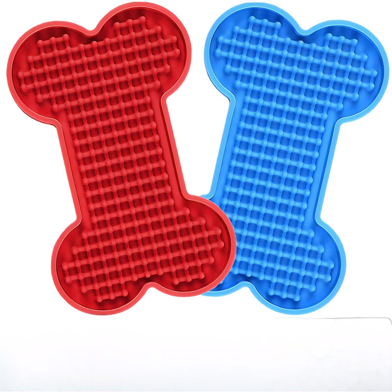 Paquet de 2 tapis pour chiens, coussins de léchage au beurre d'arachide, alimentation lente, réducteur d'anxiété pour le bain et l'entraînement