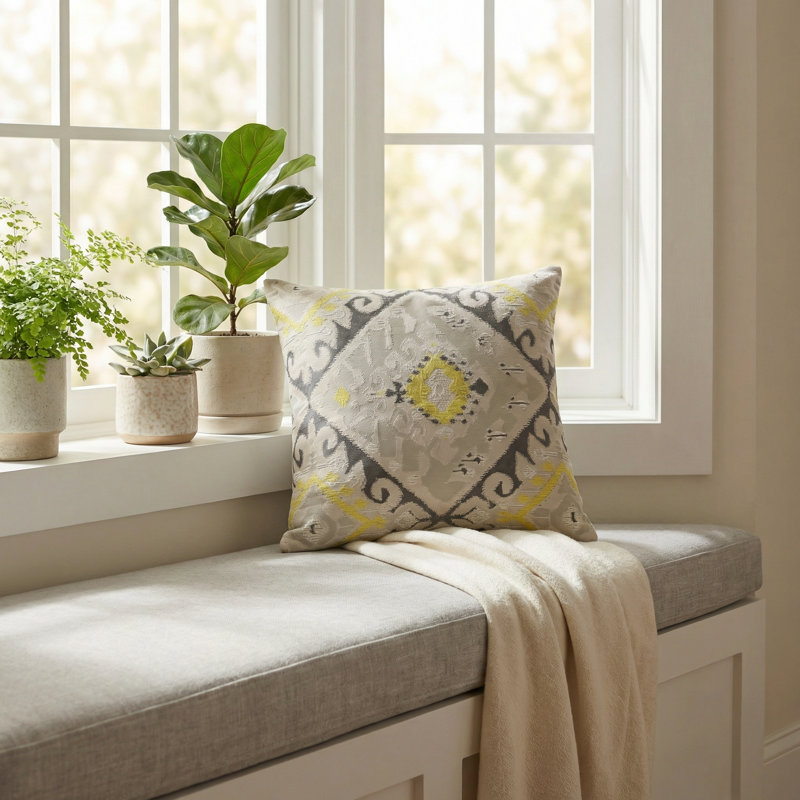 Isabis Plush Square Indoor/Outdoor Pillow Cover & Insert, 22" x 22"