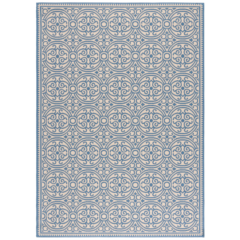 Tapis d'intérieur / extérieur à motif de performance performant Martha Stewart, Rectangle 6 pi 7 po x 9 pi