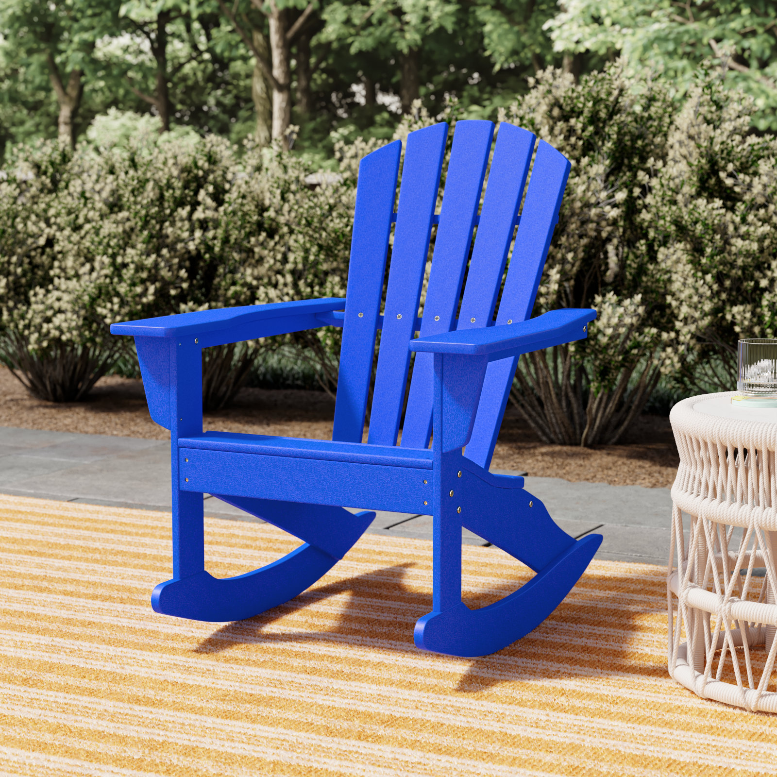 POLYWOOD® Palm Coast Rocking Adirondack Chair, Pacific Blue