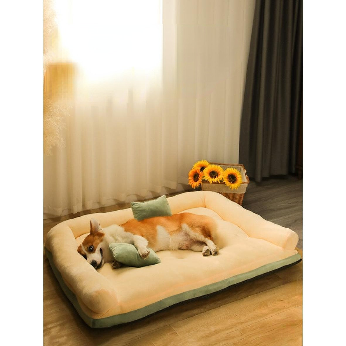 Dog Beds for Small Dogs,Large,Medium,High Elastic Memory Foam Dog Bed  Available All Year Round,Dog Crate Mat with Waterproof Removable Machine