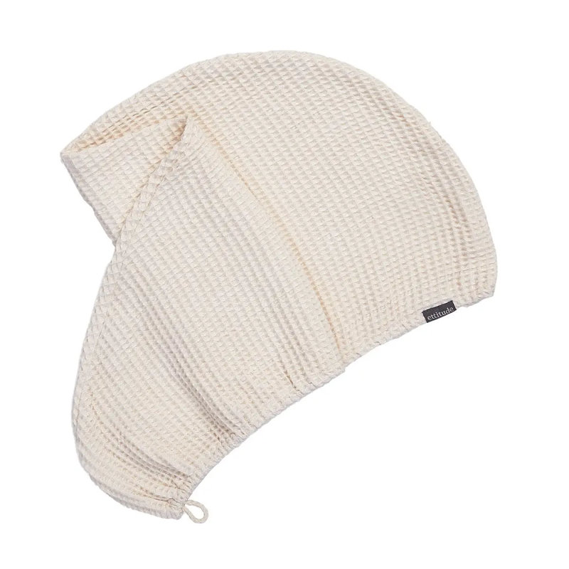 Serviette à cheveux gaufrée, Gris