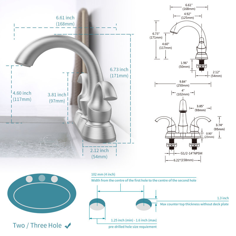 Bathroom Faucet, Brushed Nickel