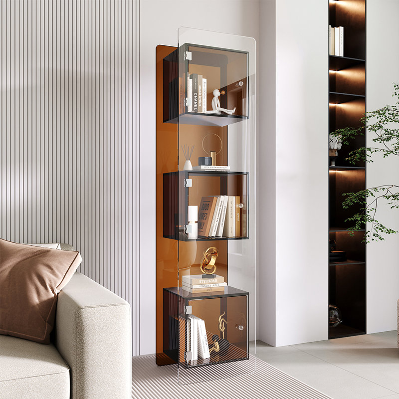 Acrylic display multi-layer bookcase, Tan