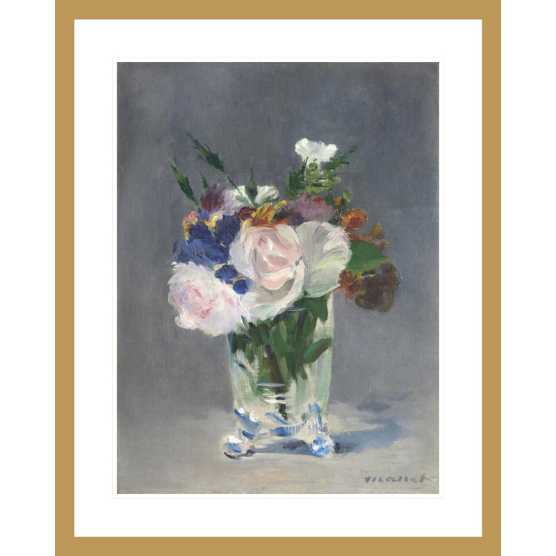 Flowers in a Crystal Vase by Edouard Manet -Framed Giclee Print, 29.28" H x 23.5" W