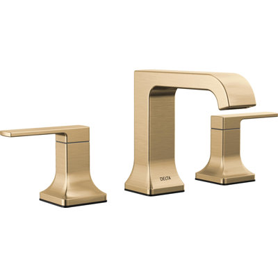 Velum Brushed Gold Bathroom Faucet 3 Hole, 8 Inch Widespread 2-Handle Bathroom Sink Faucet for Vanity, Metal Push-Pop Drain Assembly, Champagne Bronze