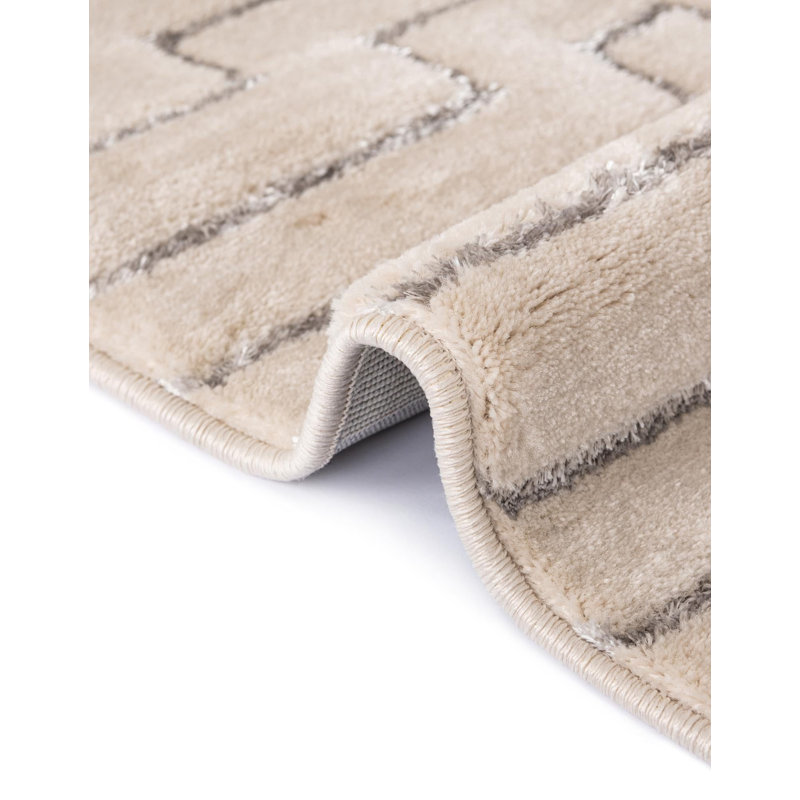 Contemporary Omotayo Area Rug White and Silver Color, Square 7'10"