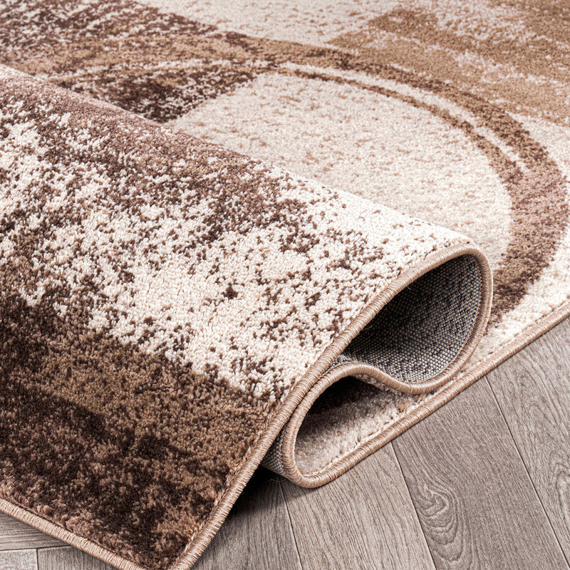 Bionda Geometric Area Rug, Rectangle 10' x 14', Brown