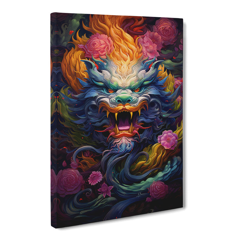 Chinese Dragon Colour Field Art - Wrapped Canvas, 76cm H x 50cm W x 3cm D