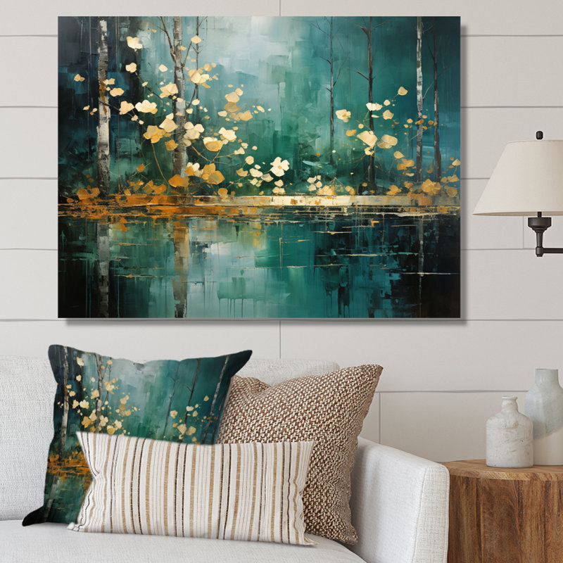 Toile Bold Forest Emerald II - impressions sur toile forêt, H 16 po x l 32 po x P 1 po, Toile tendue