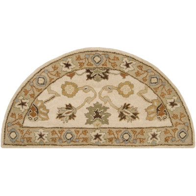 Tapis beige / brun clair en laine touffeté à la main Arnedra