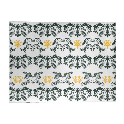 Tapis blanc / noir Damask