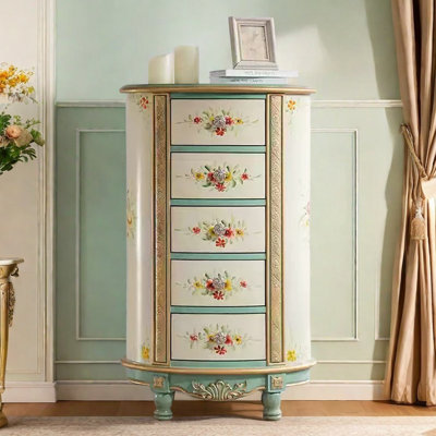 Hand-Painted 5-Drawer Accent Chest