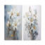 Lys blancs en fleurs - ensemble de 2 reproductions d'art en métal lys-297156711