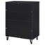 Armoire de rangement à 2 portes Clackamas avec tablettes réglables, portes à lattes verticales et design moderne pour une vie organisée-2142038494