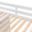 Structure de lit mezzanine pleine grandeur avec rangement pour garde-robe intégré, bureau et tablettes, finition blanche-879331509