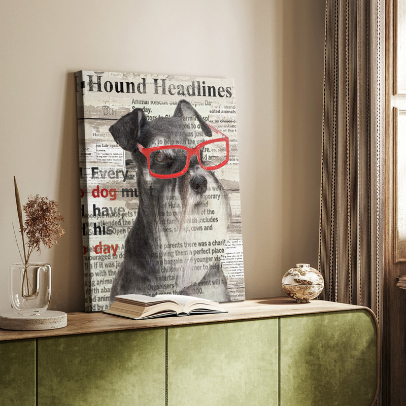 Hound Headline - Galas enveloppés de galerie, H 18 po x l 12 po