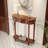 Walnut Half Moon Solid Wood Console Table-542462408