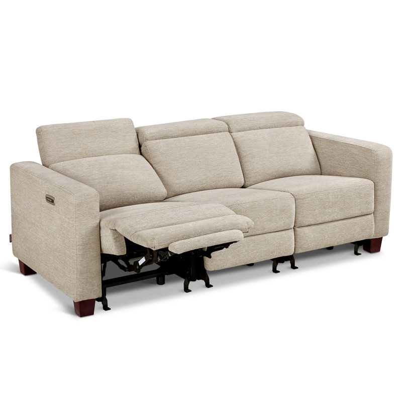 88.6" Wide 3 Seat Zero Wall Power Recliner Sofa with Adjustable Headrests,Independent Seat Controls, Beige