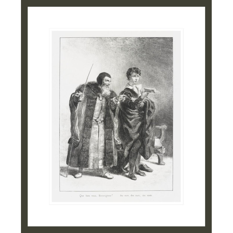 Polonius et Hamlet (Act. II Sc. II) (Polonius et Hamlet) de Shakespeare’s Hamlet par Eugène Delacroix, impression giclée sur cadre