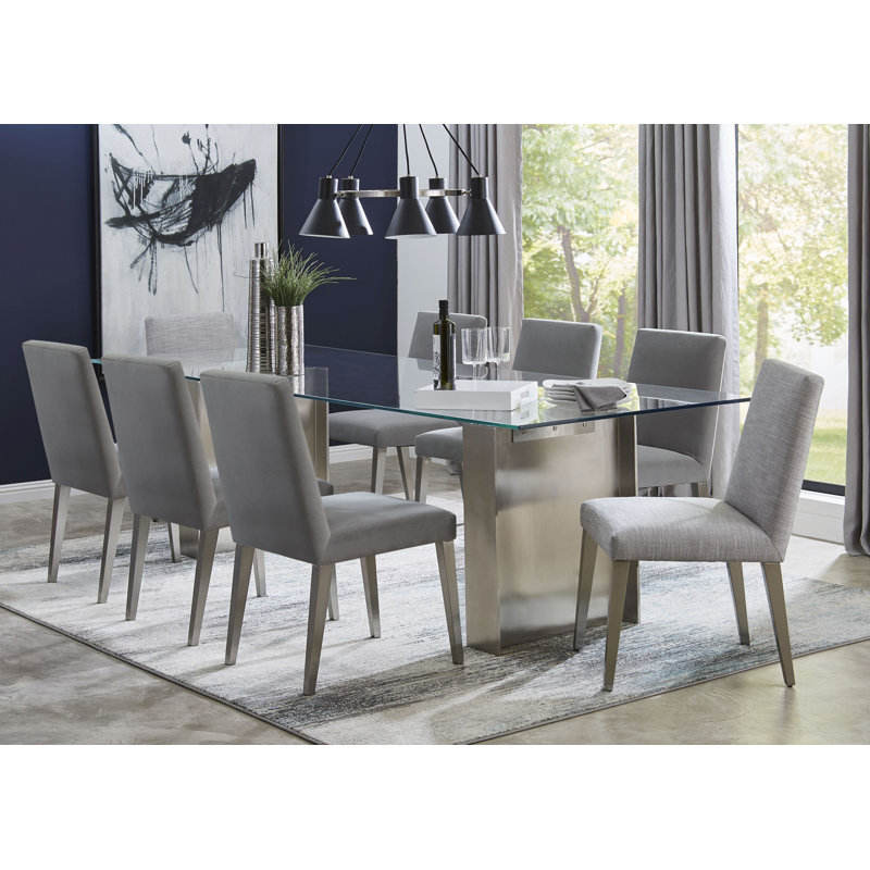 Ensemble repas pour 8 personnes Grietje, L 40 po x L 84 po, Fumée, Beige