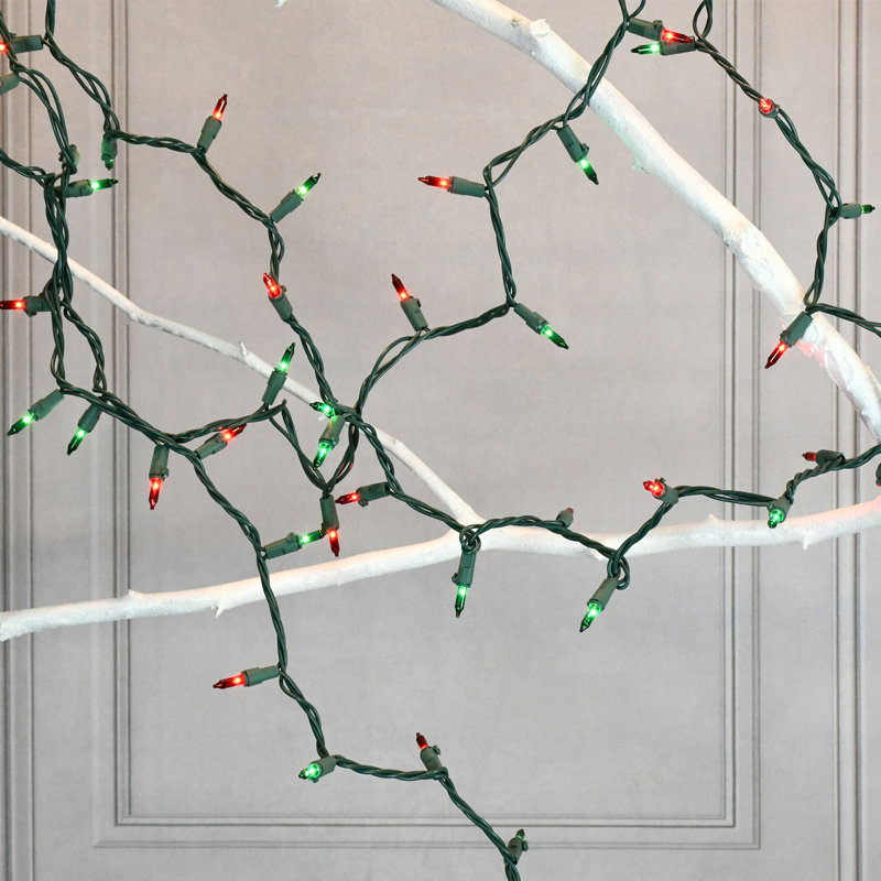 Electric Mini String Lights with 100 Bulbs, Red/Green