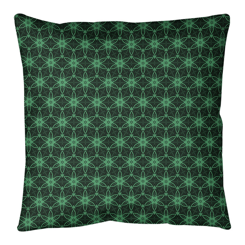 Coussin de sol Katelyn Elizabeth, H 28 po x l 28 po, Noir / Vert