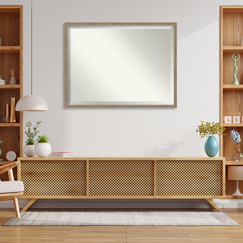 Miroir mural Florence, Rectangle, 31,75 po x 41,75 po, Brun clair