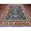 Tapis oriental bleu en laine noué à la main 9 pi 1 po x 11 pi 8 po - MOA10289852
