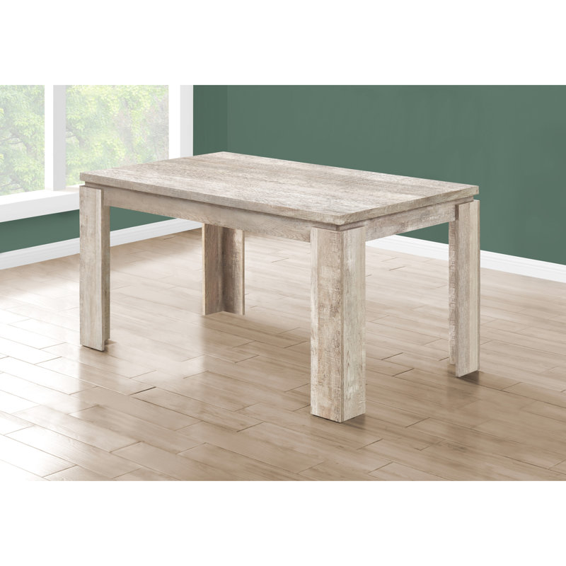 Table de salle à manger 60 po, rectangulaire, finition taupe, moderne, pouvant accueillir confortablement 6 po