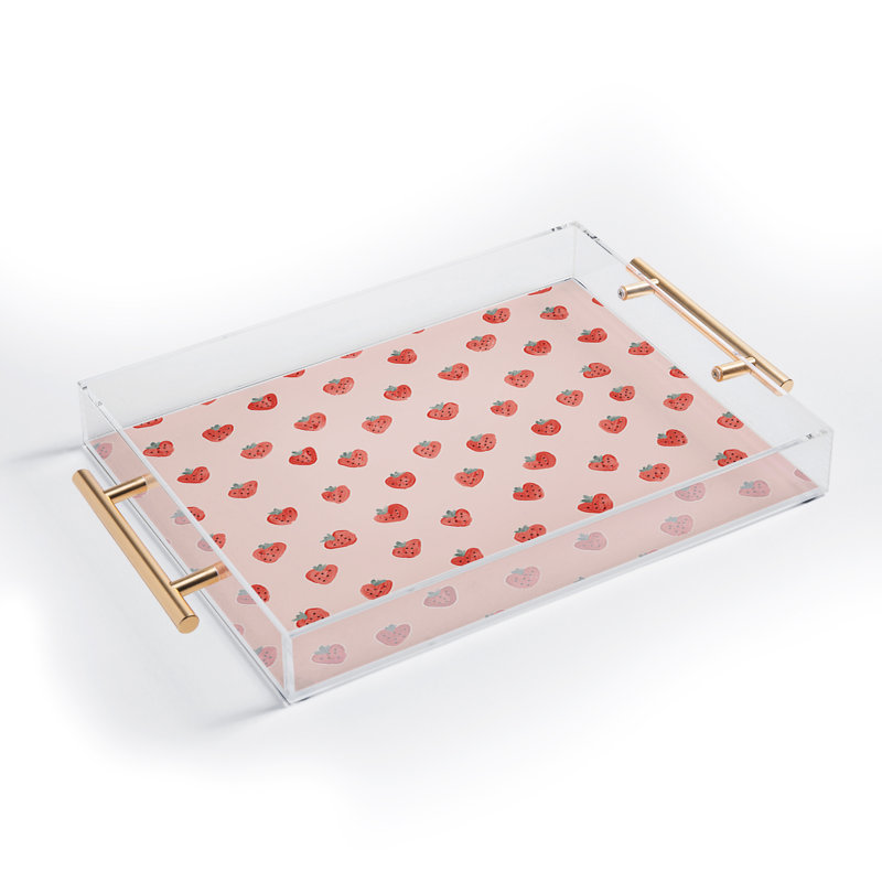 Emanuela Carratoni - Fraises sur plateau en acrylique rose