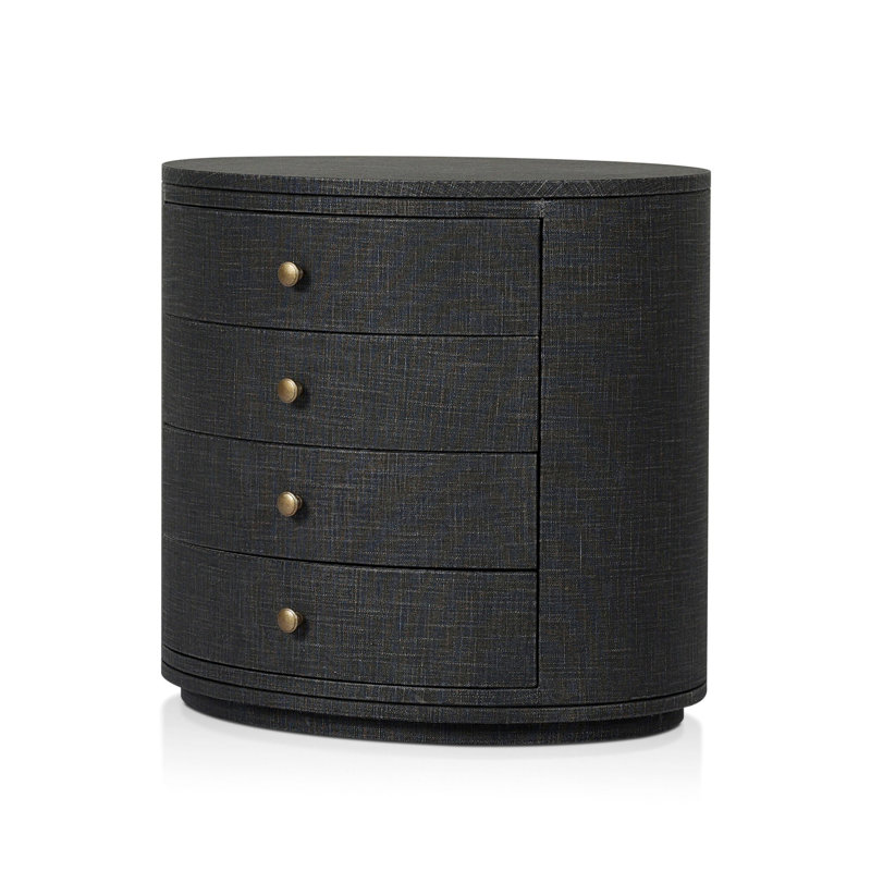 Amelia 4 - Drawer Nightstand, Black Linen
