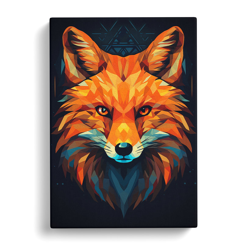 Fox Geometric - No Frame Print, 50cm H x 35cm W x 3cm D