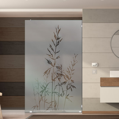 Écran en verre trempé givré l 35-1 / 2 po x H 75 po pour douche à l'italienne et rénovations