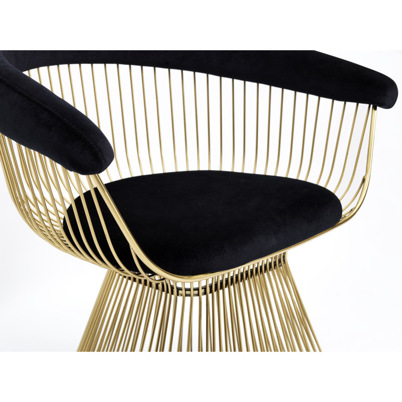 Fauteuil Bryana, Blanc, Or